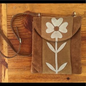Small suede flower purse